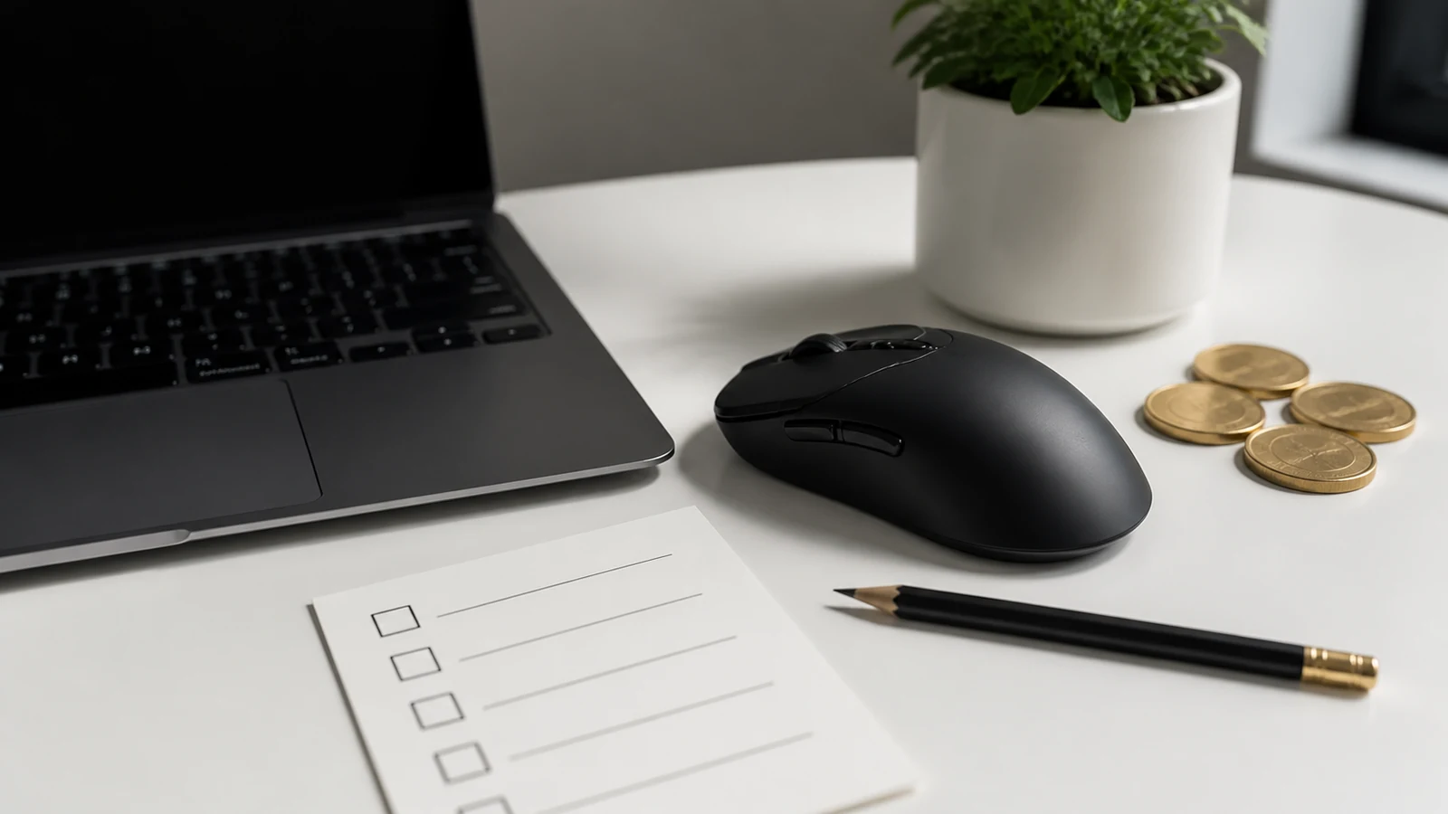 UK buyer checklist concept for choosing a wireless gaming mouse under £110